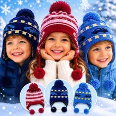 Touca Infantil Forrada De Frio Inverno Menina E Menino Tapa Orelha Gorro Chaves Ref- 0200