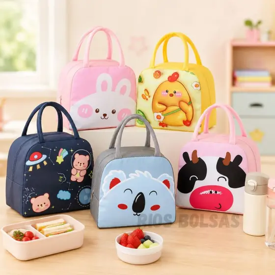 Bolsa Infantil Lancheira Térmica Bichinhos Escolar Passeio