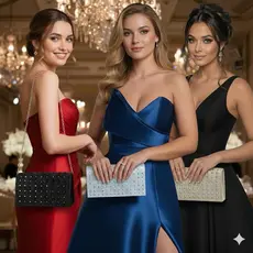 Bolsa Festa Luxo Feminina com Strass  Brilho e Elegância para Casamentos e Formaturas