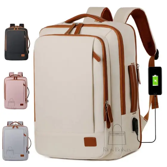 Mochila Grande 4 em 1 para Viagem com Entrada USB para Notebook