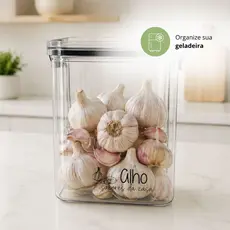 Potes Herméticos Geladeira | 950ml - Porta-Alho, Porta-Cebola | Porta Mantimentos