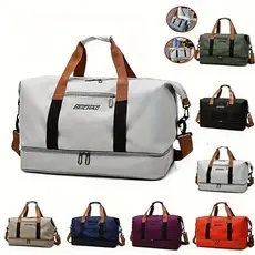 Bolsa De Viagem Impermeável De Grande Capacidade De Camada Dupla Leve E Com Zíper De Duffel De Ioga Ao Ar Livre Rajork