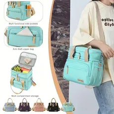 Bolsa Térmica Expansível Piquenique De Grande Capacidade Para Almoço - Multi-Compartimentos,Impermeável Rajork