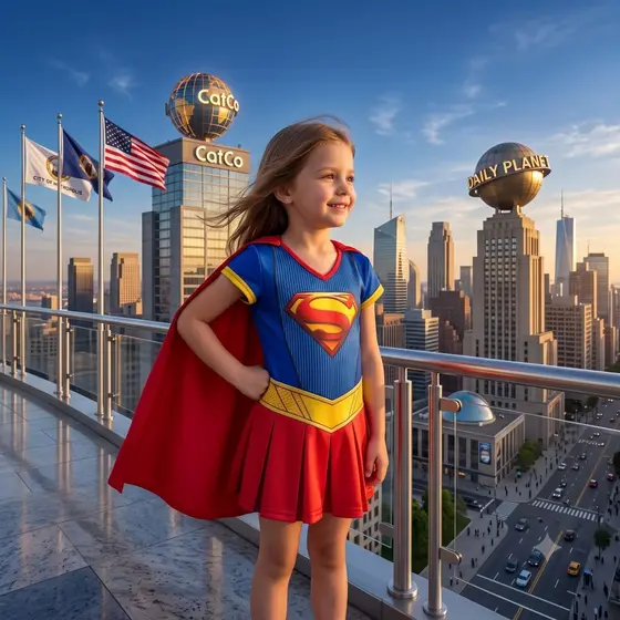 Fantasia Infantil Supergirl New Version Vestido Temático 2 a 10 Anos - Pronta Entrega
