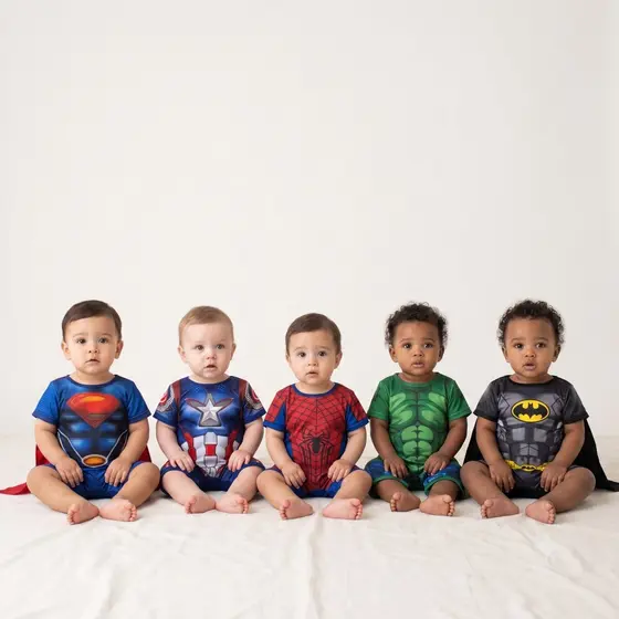 Fantasia Bebê Super Heróis Macacão Infantil 3 a 12 Meses Superman Homem Aranha Batman Aniversario