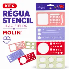Régua Stencil Lilac Fields by Sof MOLIN Kit 4 Unidades Alta Qualidade Original