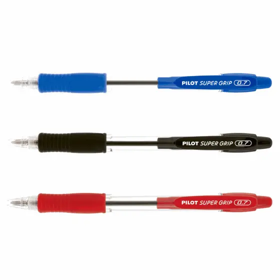 Caneta Esferográfica Super Grip Retrátil Pilot 0.7 Fina