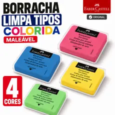 Borracha Artística Maleável Limpa Tipos Colorida FABER-CASTELL