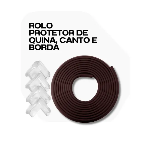 Rolo Protetor de Borda 2 metros + 8 Protetores de Quina de Silicone