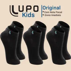 Kit De 3 Pares Meias Lupo Kids Infantil Cano Curto Algodão Tamanho 24 ao 35