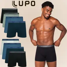 Kit De 4 Cuecas Originais Lupo Boxer Box Básica Em Algodão Cotton Com Elastano