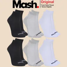 Kit com 6 Pares de Meias Mash Sport Cano Curto Unissex Original