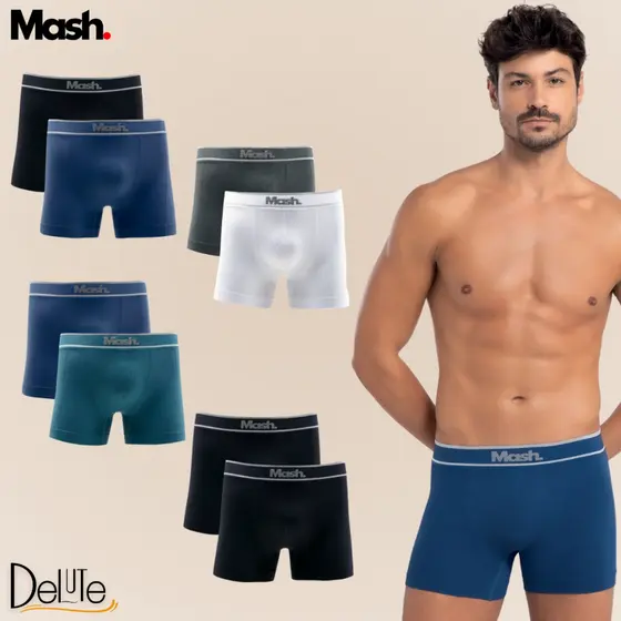 Kit Com 2 Cuecas Boxer Microfibra Mash Sem Costura Box Confortavel Original