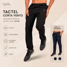 Calça Masculina Delute Tactel Corta Vento Resistente À Água Ultra Leve Sport
