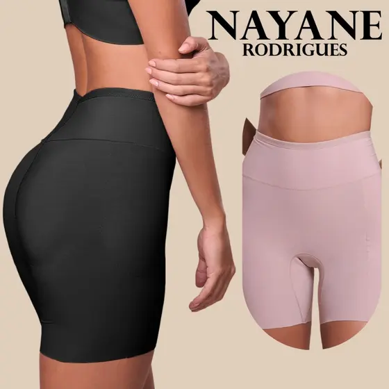 Bermuda Bundex Nayane Rodrigues com Quatro Enchimentos Removíveis Cintura Alta Aumenta o Bumbum