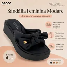 Tamanco Feminino Modare Plataforma Com Laço Antiderrapante Macio Confortável Original