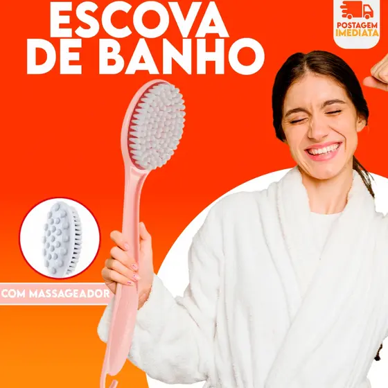 Escova de Banho Dupla Face Rosa Macio Escova de Chuveiro Massageador Esfoliante