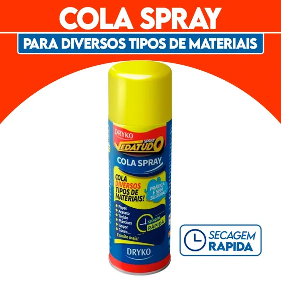 Cola Spray Vedatudo Secagem rápida para Papel de parede, Tecidos, Couro, Artesanato, EVA, Isopor