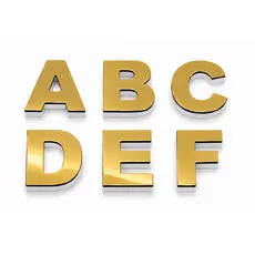 Letras e Numeros Fachada 14cm Prata e dourado espelhado ACM + PVC Expandido – Alto Relevo Premium