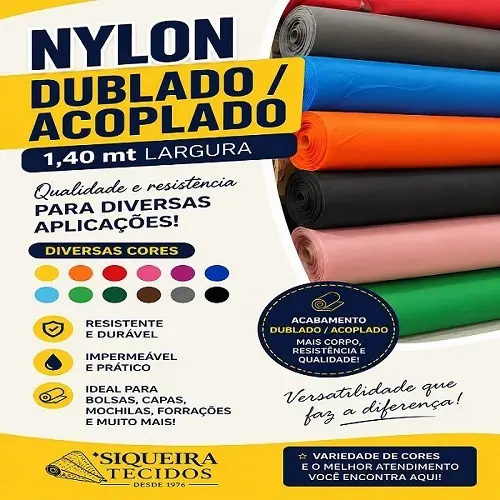 Nylon Dublado\Acoplado (CAMA PARA PETS, ESTRUTURAR BOLSAS) Venda a partir de 50 cm x 1,40 mt larg.