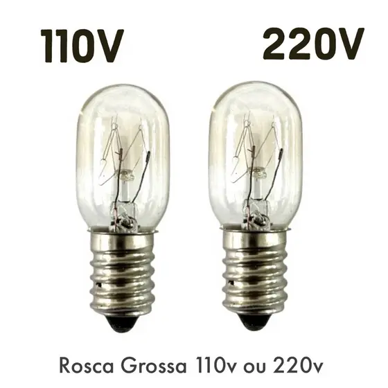 Kit 01/02/03 lâmpada Rosca Grossa 110V Ou 220V 15W E14 Para Máquina Costura Domestica