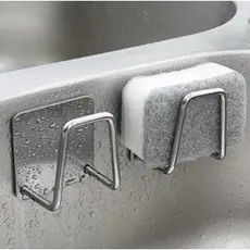 Gancho Adesivo Inox Porta Esponja Bucha Suporte de Pia Parede Cozinha Premium