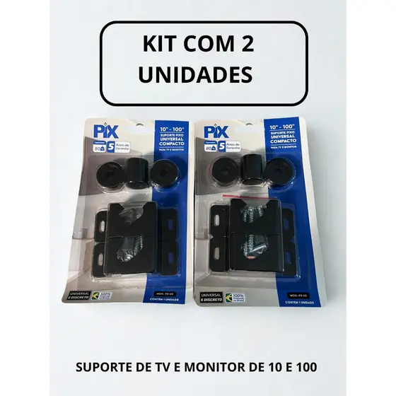 kit 2 Unidades Suporte Tv E Monitor Fixo Universal Led Lcd Monitor Até 10 Polegadas