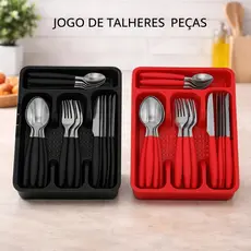 Jogo De Talheres 25 Peças  Jogo De Facas Inox Conjunto De Talheres Faqueiros Faca Garfo Colher