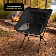 Cadeira Portátil Leve Dobrável Assento Ventilado Resistente Acampamento Praia Pesca Lazer Outdoor