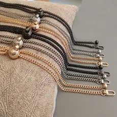 alça alça para bolsa alça para bolsa transversal  alça corrente para bolsa alça de bolsa couro alça de bolsas Saco Cadeia Alça De Ombro Bolsa De Substituição Diagonal Metal Fino Comprimento Ajustável Cinta Bola De Ferro Pequeno Ouro Acessórios