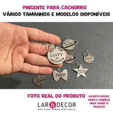 Pingente Pet Personalizado Coleira para Cachorro Gato Plaquinha de Identificação Pet