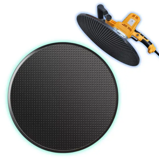 DISCO DE PLÁSTICO COM VELCRO 380MM PARA DESEMPENADEIRA ELÉTRICA PRETO DE REBOCO COMPATIVEL MDE MENEGOTTI E OUTRAS