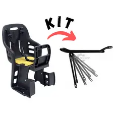 Cadeirinha Infantil Bicicleta Traseira + Bagageiro Tubão MTB Aro 24 26 Até 25Kg Criança