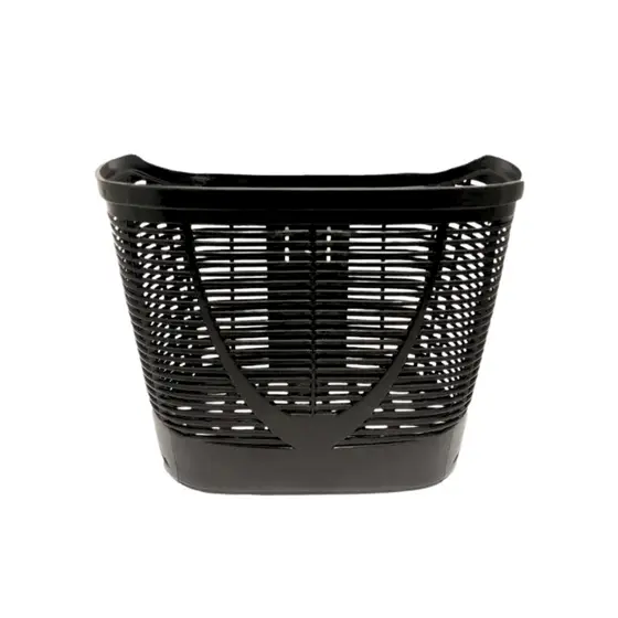 Cesta Cestinha de Plástico para Bicicleta Bike Aro 20 e 26 Grande Preta Resistente Reforçada