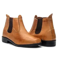 Bota Botina Trabalho De Couro Legitimo Bico Quadrado Solado MOD Peneu Promoção