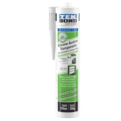 Silicone Acetico Transparente Tubo 256g/270ml Tek Bond