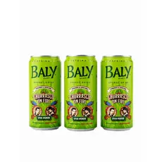 Kit 3 Energéticos Baly Energy Drink Uva Verde Churrasco On Fire 250ml