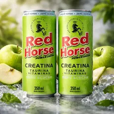Kit 2 Energéticos Red Horse Maça Verde Zero Creatina + Vitaminas + BCAA 350ml