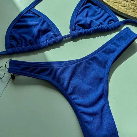 Biquini Asa Delta sem Bojo em Suplex Feminino Conjunto Moda Praia P,M,G,GG