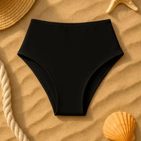Hot Pants Biquíni Retro Cintura Alta Calcinha Forrado