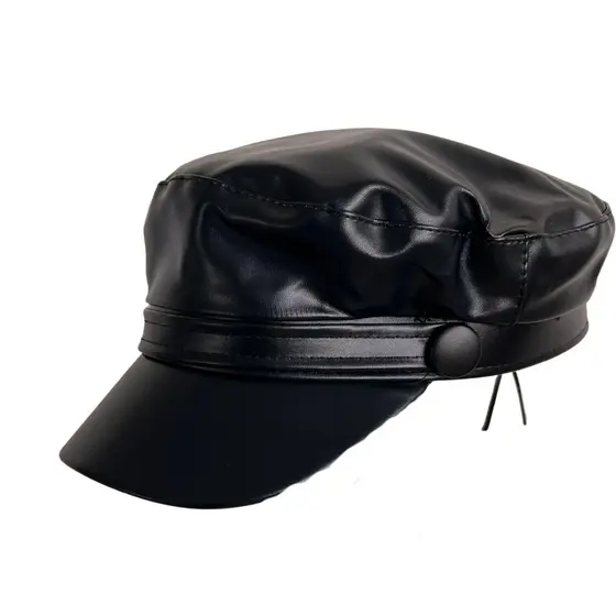 Boina de Couro Cap Chapéu Francês unissex ref 9057C