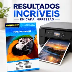 Papel Fotográfico 180G Glossy A4 À Prova D'água Brilhante Premium 100 folhas MASTER PRINT