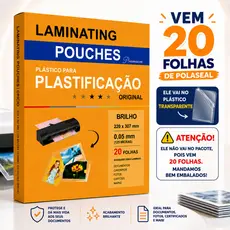 Polaseal A4 220x307 0.05 - Plástico Para Plastificação Pouch Film 125 micras 20 Folhas