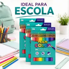 Kit Lapis De Cor 36 Cores 3 Caixas Atacado Multicolor Faber Castell Original Economico