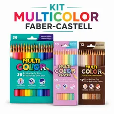 Kit Lápis De Cor Multicolor 36 Cores 12 Tons De Pele 10 Tons Pastel
