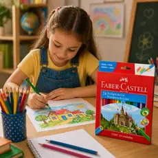 Lápis De Cor Faber Castell Escolar 24 Cores Ecolapis Max Resistente Original