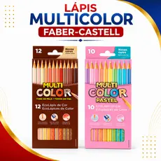 Kit Lápis de Cor Faber-Castell Multicolor 12 Tons de Pele + 10 Tons Pastel