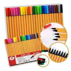 Kit Canetas Coloridas Fine Line Ponta Fina Fineliner 0.4mm 1ª Linha Escolar