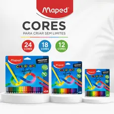 Lápis de Cor 12/18/24 Cores Infinity Color'Peps Triangular Infinito Maped