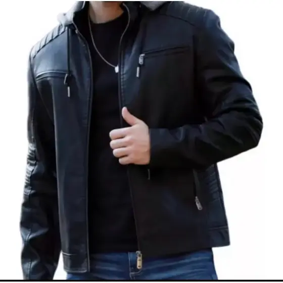 jaqueta masculina escuro com forro e capuz inverno pra frio